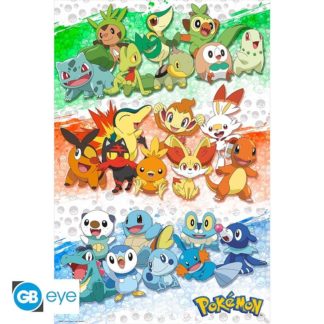 ABYSTYLE Poster – Pokemon – Premiers Partenaires – roulé filmé (91.5×61) – 91.5×61 cm