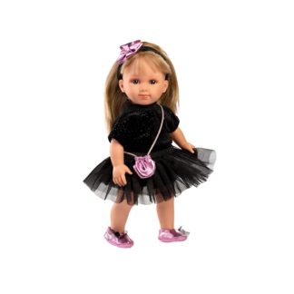 Llorens Puppe Lucy mit Glitzerkleid schwarz 35cm
