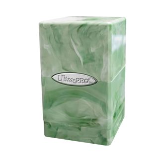 Satin Tower Deck Box – Marble Lime Green, White
