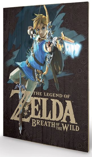 Link « Cover » – Tableau Bois – Zelda Breath of the Wild – 40x60cm – 40 cm