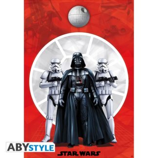 Poster – STAR WARS – « Dark Vador & 2 Troopers » roulé filmé (98×68)