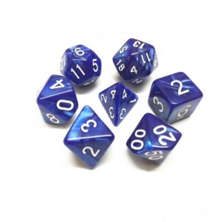 Set de dés – Bleu Nacré (avec boîte) – 3 cm