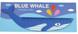 Rex London Wooden Ruler Blue Whale