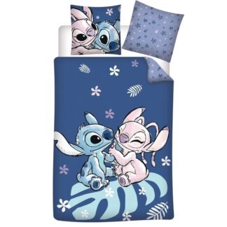 Parure de lit – Stitch & Angel feulles – Lilo & Stitch – 140×200