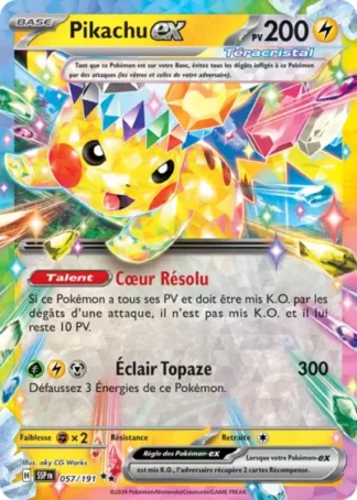 Pokémon (FR) Carte Pikachu ex (SSP 057) Pokémon (FR) Carte Pikachu ex (SSP 057)