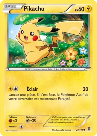 Pokémon (FR) Carte Pikachu (FFI 27) Poings Furieux